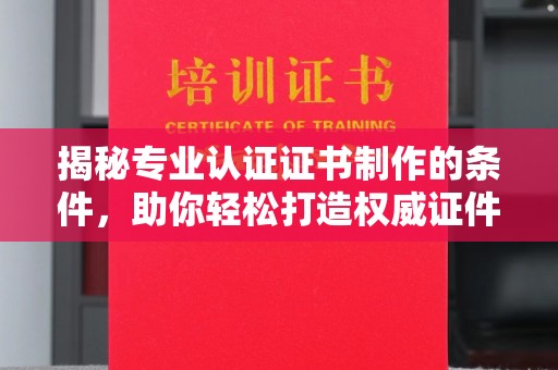 东升揭秘专业认证证书制作的条件，助你轻松打造权威证件